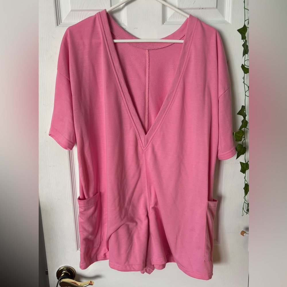 Pink V-Neck Women's Jumpsuit - Originally retailed @15.00